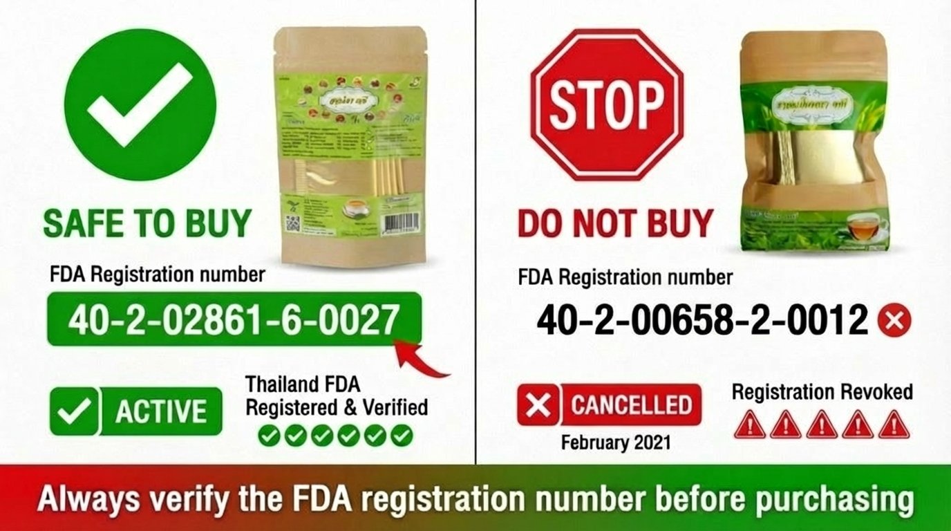 Thai FDA Approved vs Revoked Registration