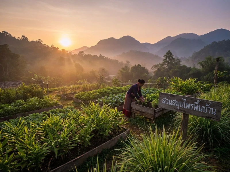 Traditional Thai herb garden